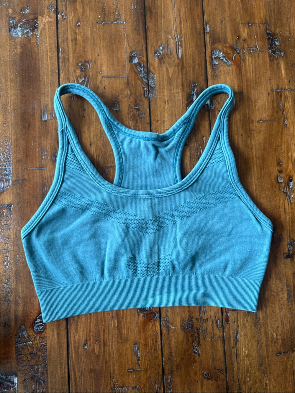 Zella Seamless Racerback Sports Bra - Teal green